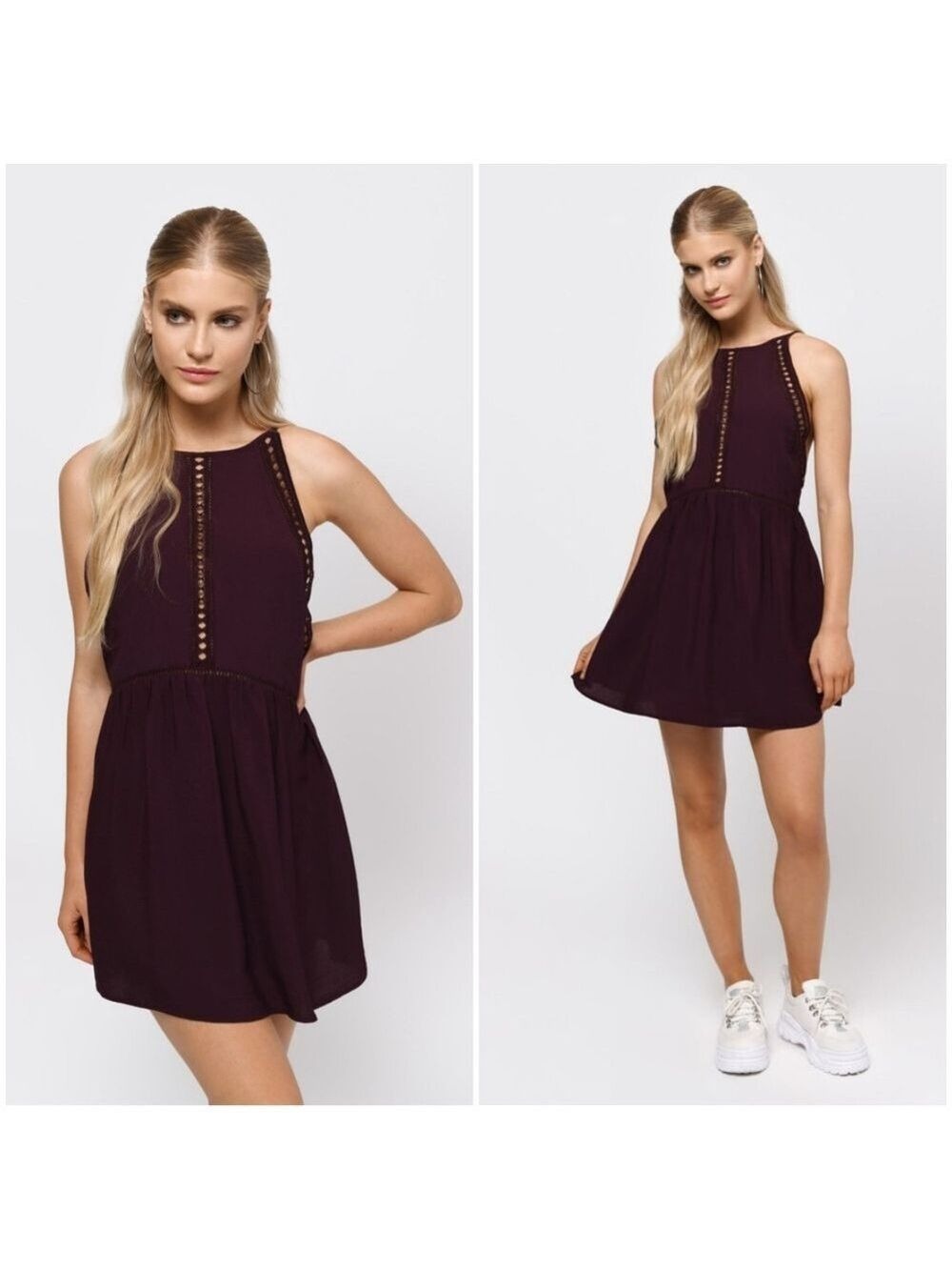 NWT TOBI Burgundy Backless Dress, Size XS